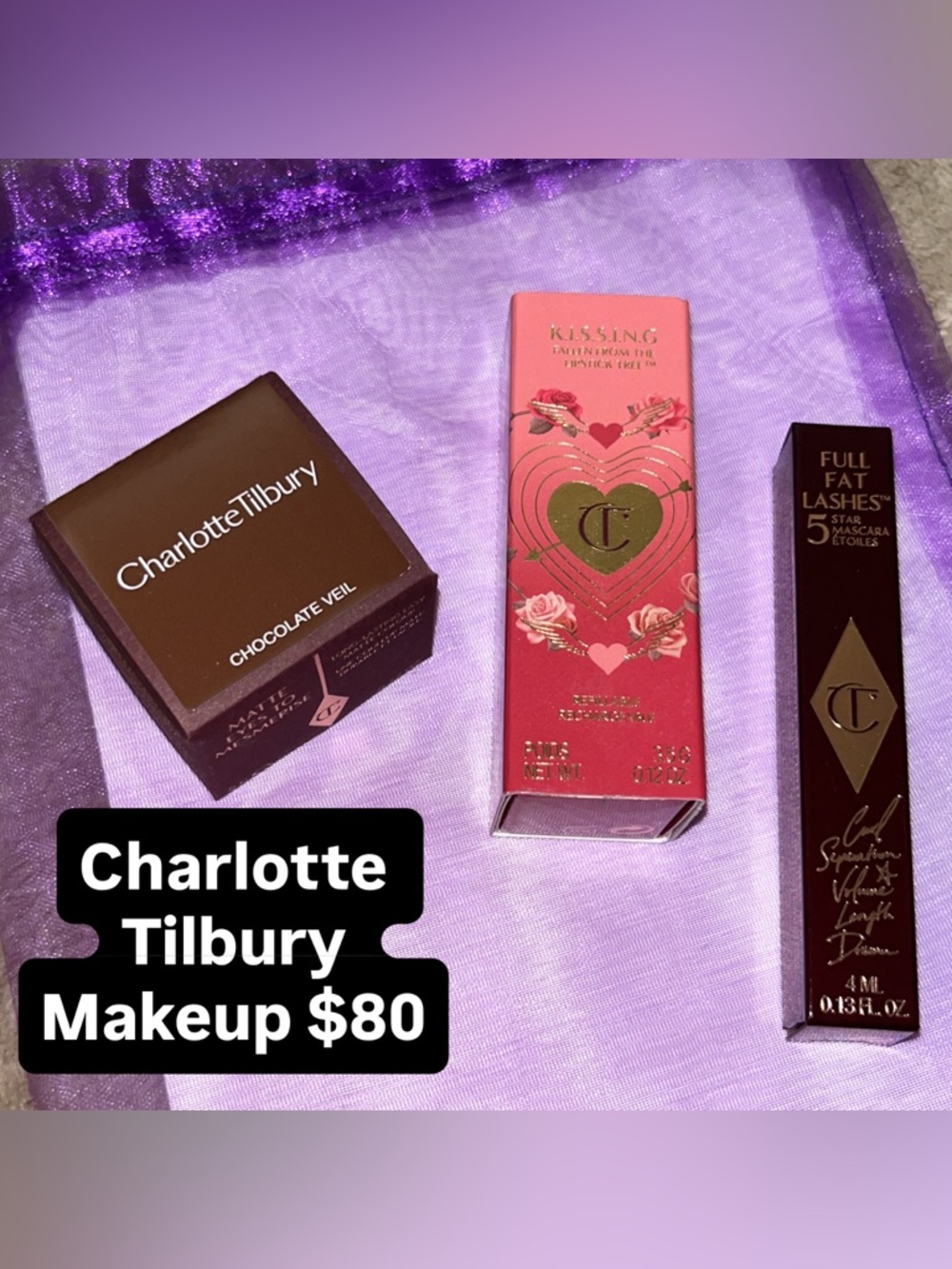 Charlotte Tilbury Full Fat Lashes Mascara & Makeup Trio - Brown, Pink, Gold